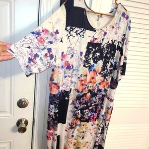 Asos Plus Size Water Color Like Dress With Floral Pattern Size 24 (fits 3X)